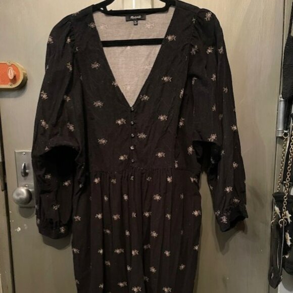 Corduroy Quilted-Bib Mini Dress in Blurred Ikat - Picture 15 of 16